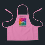 Customisable Photo Logo Template Pink Kids Girls Apron<br><div class="desc">Custom Upload Picture Photo Image Or Company Business Logo Here Minimalist Simple Design Kids Boys Girls Unisex Pink Small Apron.</div>
