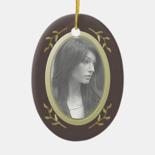 Customisable Photo Memorial / Remembrance Ceramic Tree Decoration (Front)
