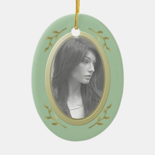 Customisable Photo Memorial / Remembrance Ceramic Tree Decoration (Front)