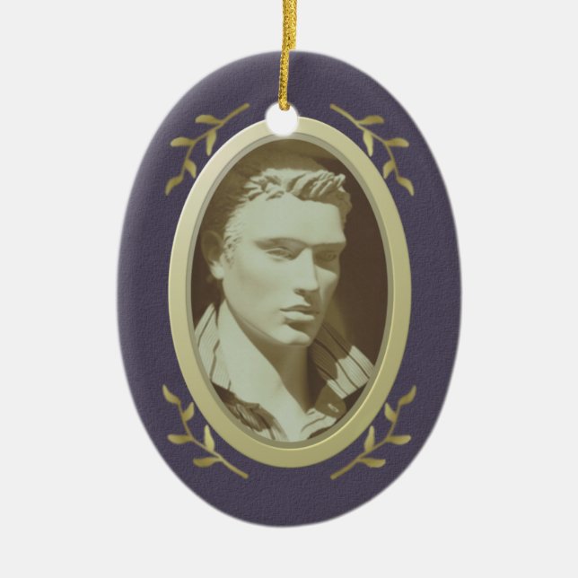 Customisable Photo Memorial / Remembrance Ceramic Tree Decoration (Front)