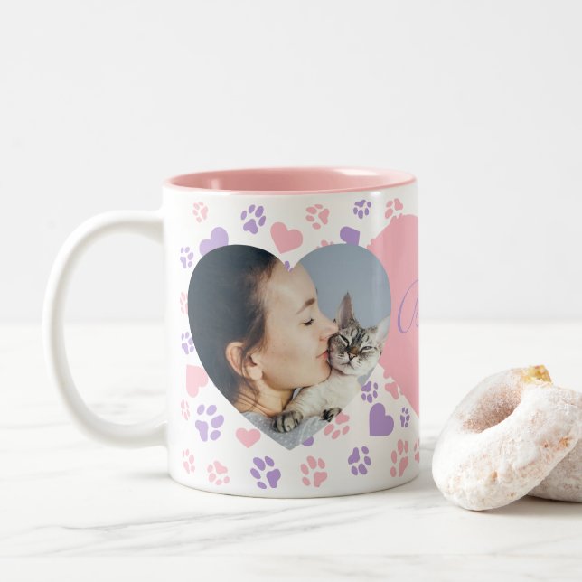 Customisable Photo Mug for Cat Lovers (With Donut)