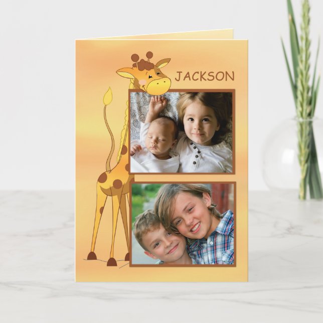 Customisable Photo, Name Big Brother Congratulatio Card (Front)