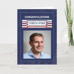 Customisable Photo, Name Fire Fighter Graduate Card