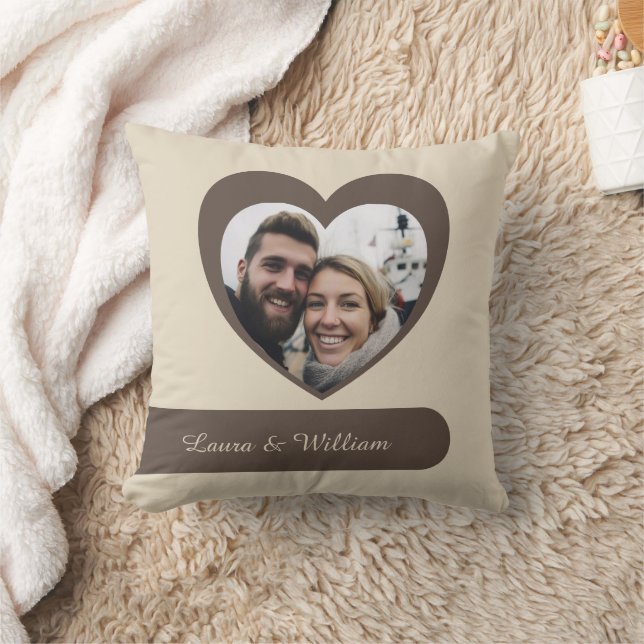 Customisable Photo & Name Heart Stripes  Pillow (Blanket)