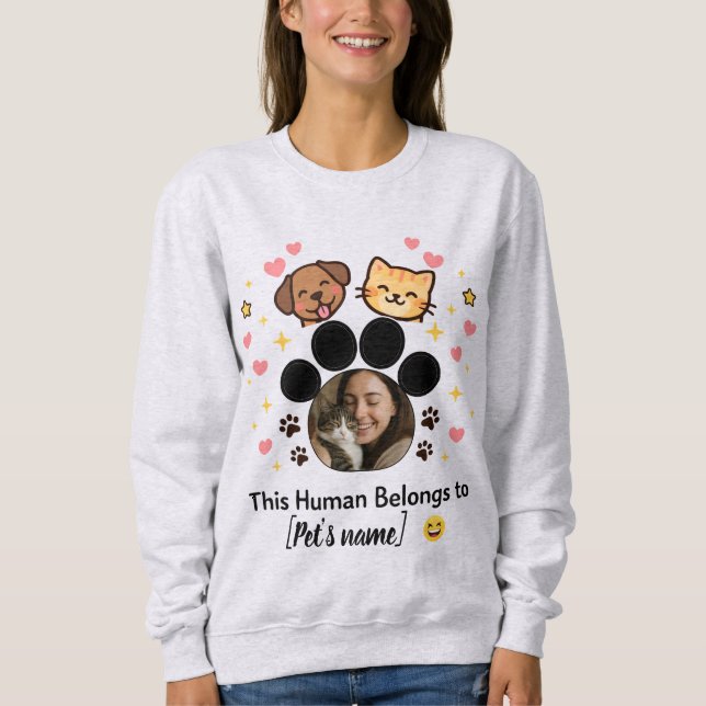 Customisable Photo & Name Pet Lover Sweatshirt  (Front)