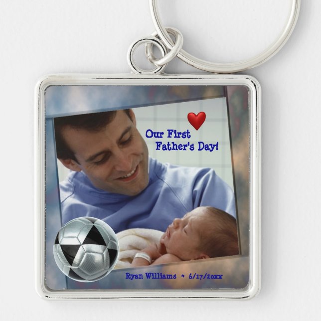 Customisable Photo Our First Fathers Day Key Chain (Front)