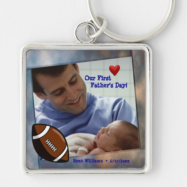 Customisable Photo Our First Fathers Day Key Chain (Front)