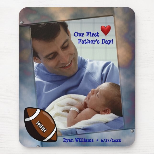 Customisable Photo Our First Fathers Day Mousepad (Front)