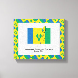 Customisable Photo   Patriotic   ST VINCENT FLAG Canvas Print
