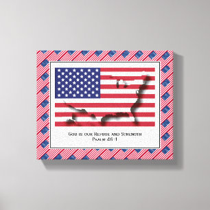 Customisable Photo   Patriotic   USA AMERICAN FLAG Canvas Print