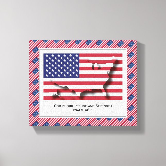 Customisable Photo | Patriotic | USA AMERICAN FLAG Canvas Print (Front)