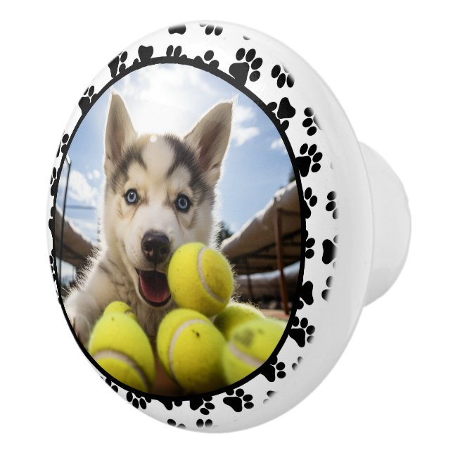 Customisable photo Paw-trait Perfection Ceramic Knob (Right)