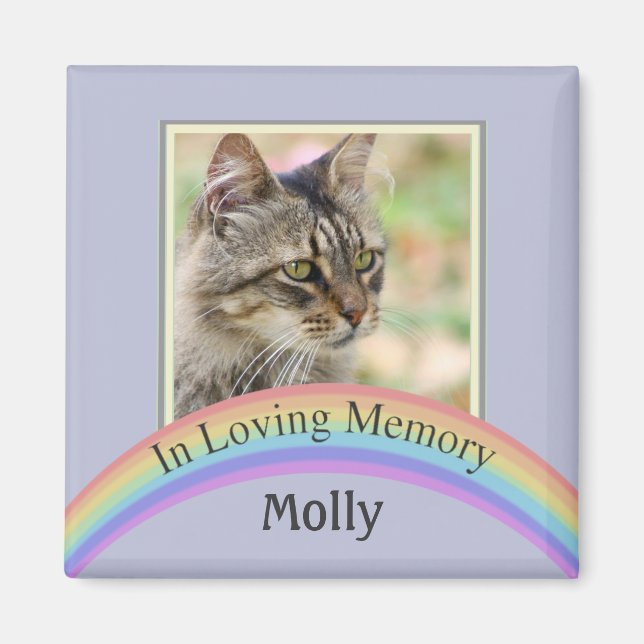 Customisable Photo Pet Memorial (Blue) Magnet (Front)