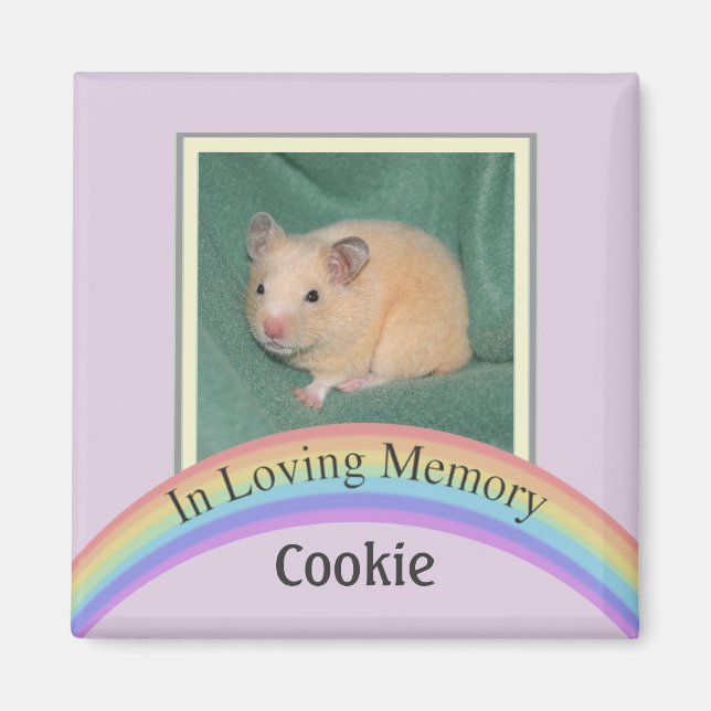 Customisable Photo Pet Memorial (Mauve) Magnet (Front)