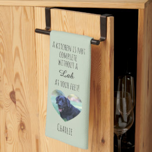 Customisable Photo & Pet Name Labrador Retriever Tea Towel