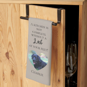 Customisable Photo & Pet Name Labrador Retriever Tea Towel