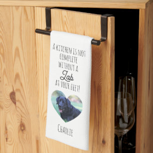 Customisable Photo & Pet Name Labrador Retriever Tea Towel