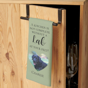 Customisable Photo & Pet Name Labrador Retriever Tea Towel