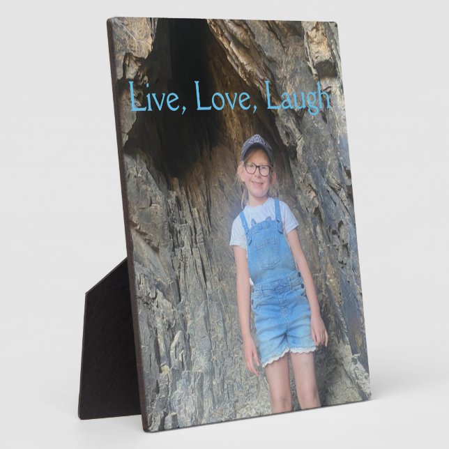 Customisable Photo Plaque, Live, Love, Laugh Plaque (Side)