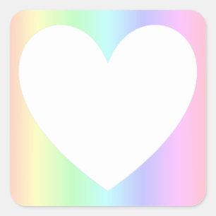 Customisable Photo Rainbow Colours Vertical Design Square Sticker