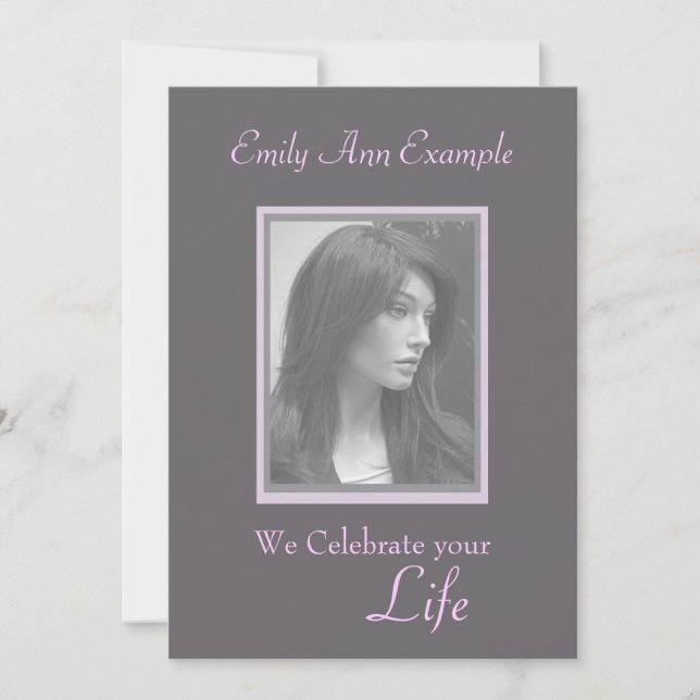 Customisable Photo Remembrance / Funeral Invitation (Front)