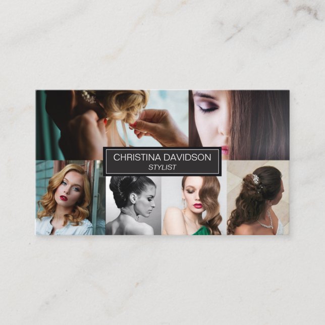Customisable Photo Salon Makeup Hair stylist Business Card (Front)