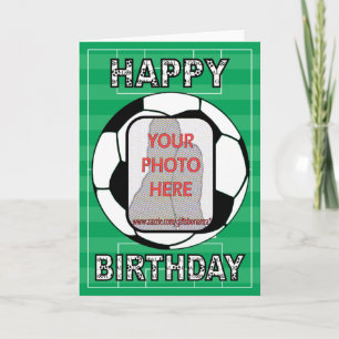 Customisable photo soccer ball Greetings cards