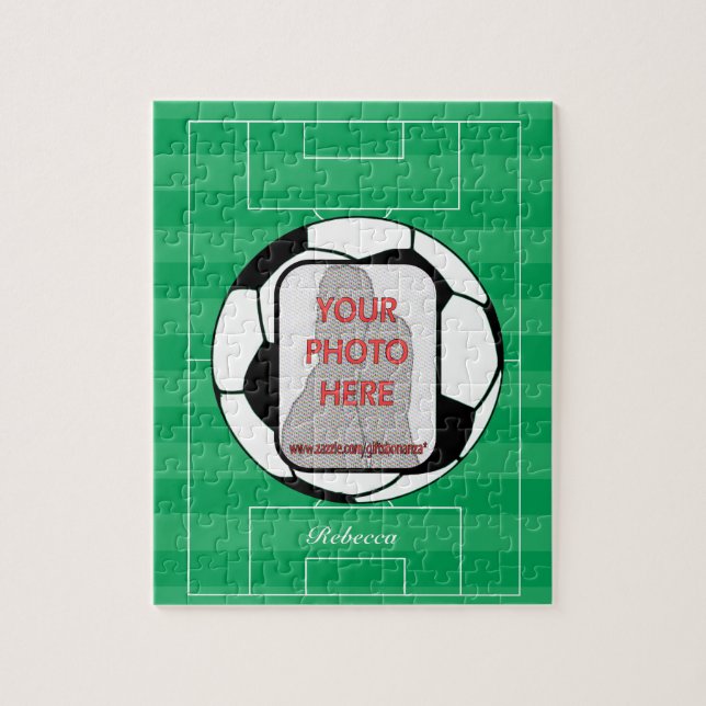 Customisable photo soccer ball jigsaw puzzle (Vertical)