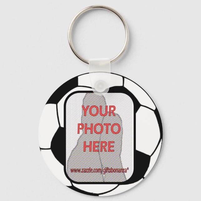 Customisable Photo Soccer Ball Key Ring (Front)