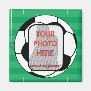 Customisable photo soccer ball magnets