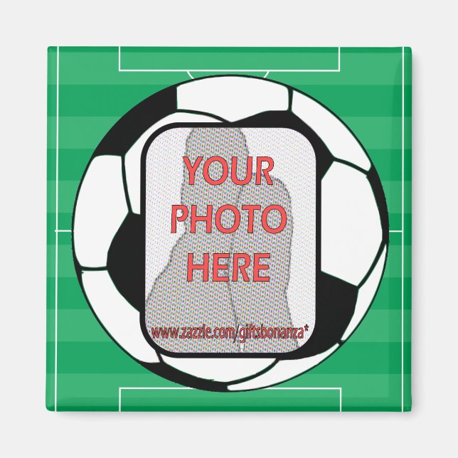Customisable photo soccer ball magnets (Front)