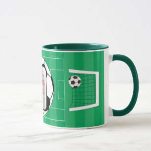 Customisable photo soccer ball photo mug