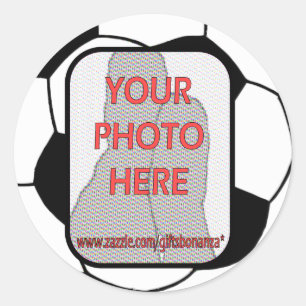 Customisable photo soccer ball stickers