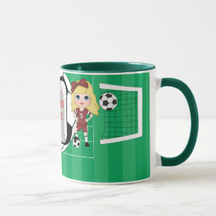 Customisable photo soccer girl photo mug