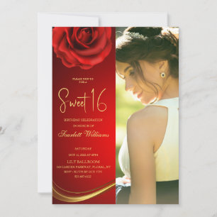 Customisable photo Sweet 16 Invitation