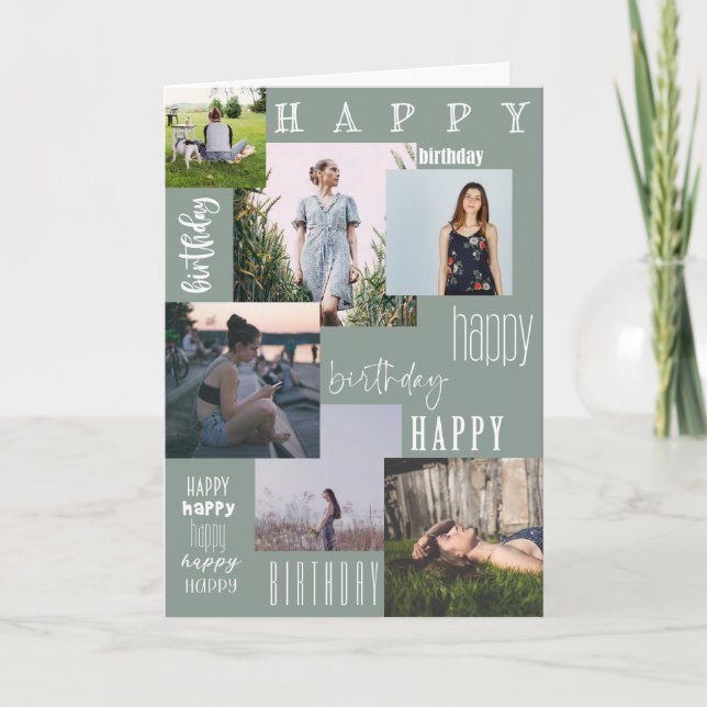 Customisable Photo Template Birthday Card (Front)