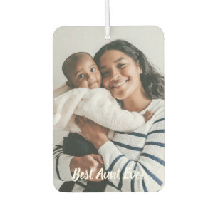 Customisable Photo & Text 'Best Aunt Ever' Car Air Freshener