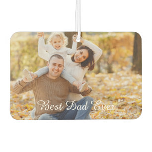 Customisable Photo & Text 'Best Dad Ever' Keepsake Car Air Freshener