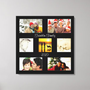 Customisable photo text family portrait canvas art