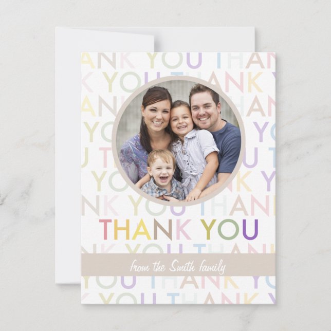 Customisable Photo Thank You Card | From All of Us (Front)