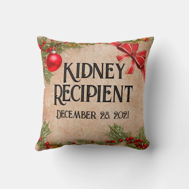 Customisable Photo Transplant Recipient Christmas Cushion (Back)