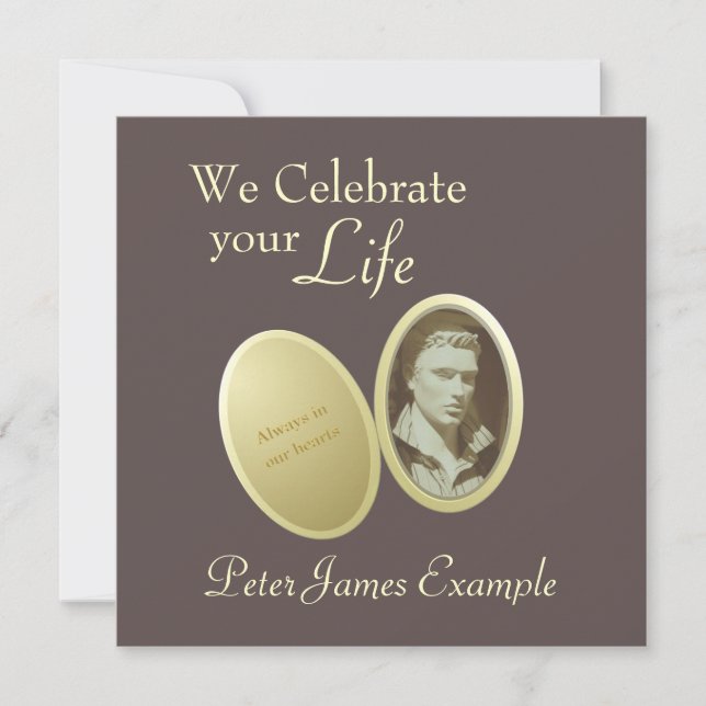 Customisable Photo: Wake / (Living) Funeral Invitation (Front)