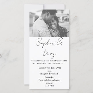 customisable photo wedding invitation