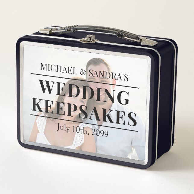 Customisable Photo Wedding Keepsakes Metallic Box (Front)