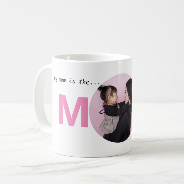Customisable Photo World's Best Mum Pink Coffee Mug (Front Left)