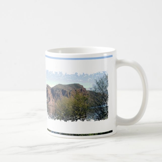 Customisable Photo Worn Crackle Pattern Drinkware Coffee Mug (Right)