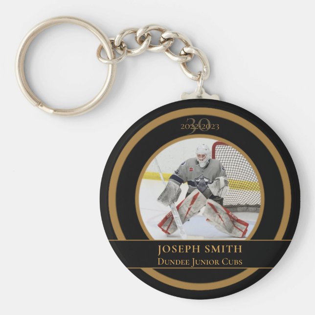 Customisable Photographic Hockey Key Ring (Front)