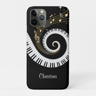 Customisable Piano Keys and Gold Music Notes iPhone 11 Pro Case