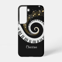 Customisable Piano Keys and Gold Music Notes iphon
