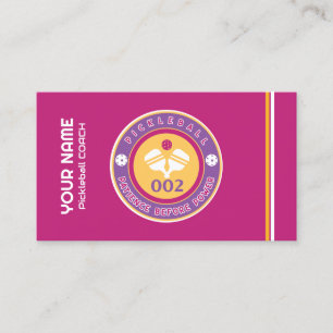 Customisable pickleball coach pink business card